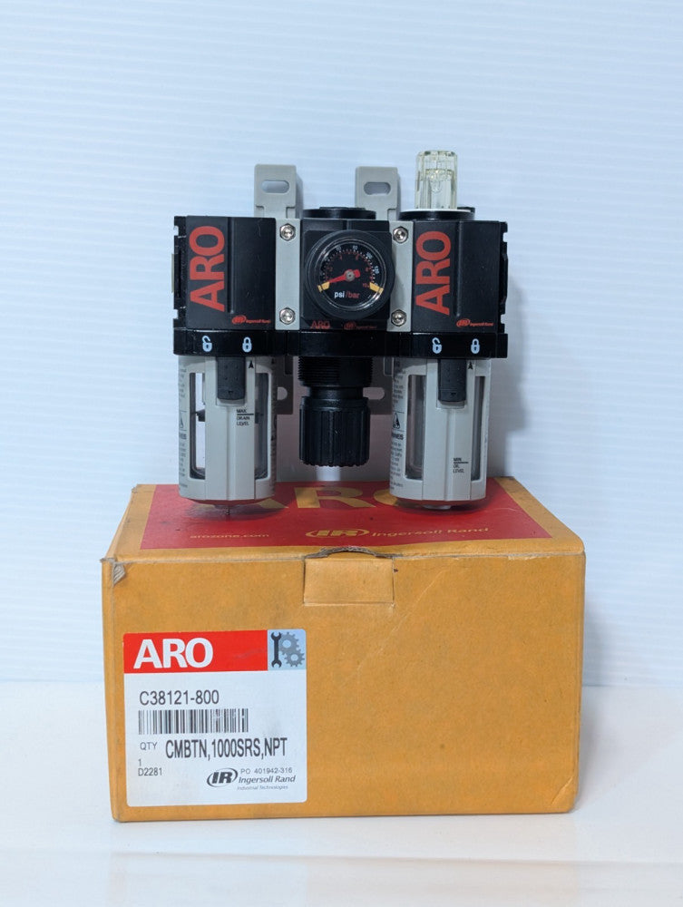 Ingersoll Rand ARO C38121-800 Filter Regulator Lubricator New Old Stock As Shown