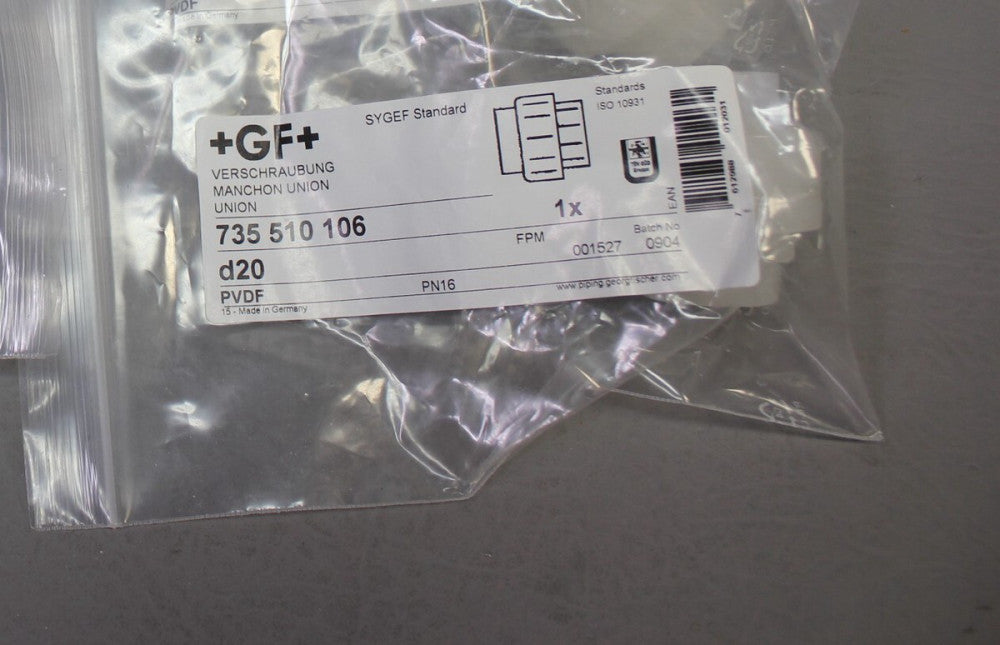NEW GF PVDF SYGEF CORROSION RESISTANT 20mm SOCKET-FUSION UNION FITTING 735510106