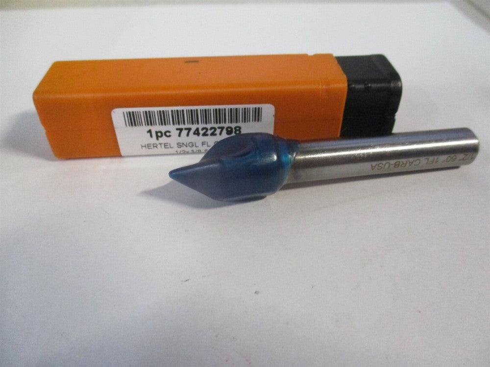 (331-006550) 1/2" x 3/8" x 2-1/2" OAL 1 Flute 60° Solid Carbide Countersink 