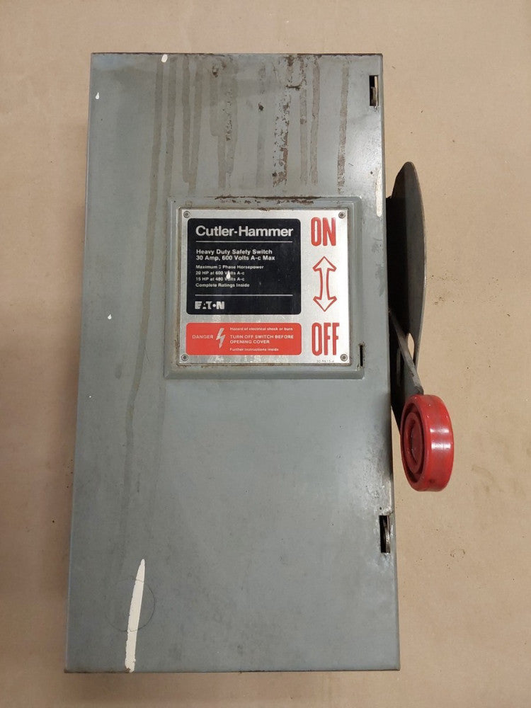 Eaton DH361NGK Safety Switch 30 Amp 600 VAC 4 Wire 3 Pole W/Fuses Disconnect