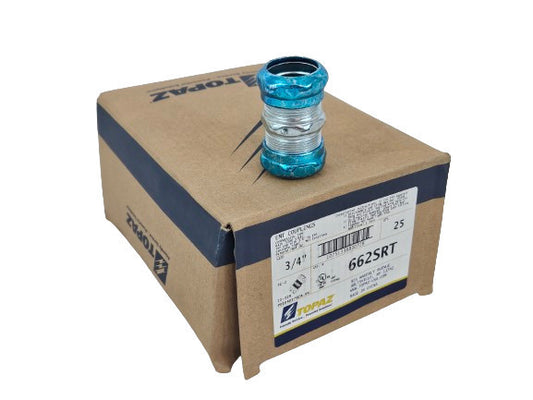 (25) Topaz 662SRT 3/4" EMT Couplers Nema 3R Raintight Sacramento