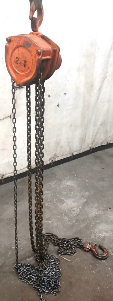 DUFF NORTON LYNX 2 TON CHAIN HOIST BEL LLHH-2B CHAIN LENGTH 19FT. 11 IN.