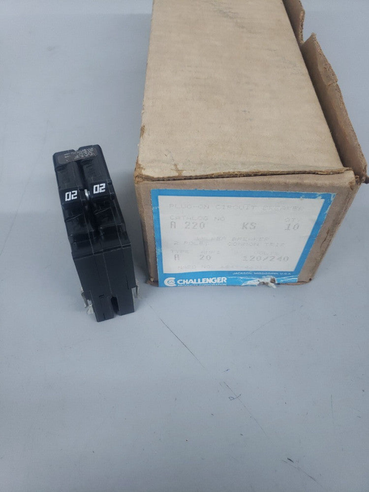 NEW OLD STOCK CHALLENGER A220 20 AMP 2-POLE PLUG IN W#
