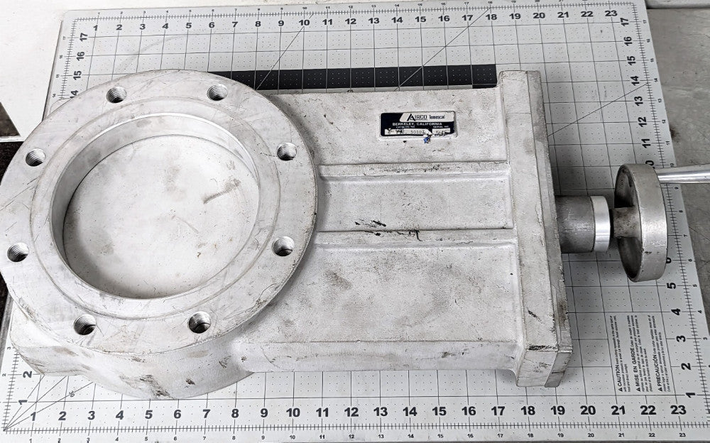 Airco Temescal 6" 5010 Aluminum Vacuum Gate Valve Used [D3S5]