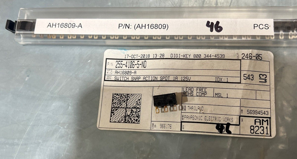Panasonic AH16809-A SWITCH SNAP ACTION SPDT 1A 125V Nos Surplus 46 Count