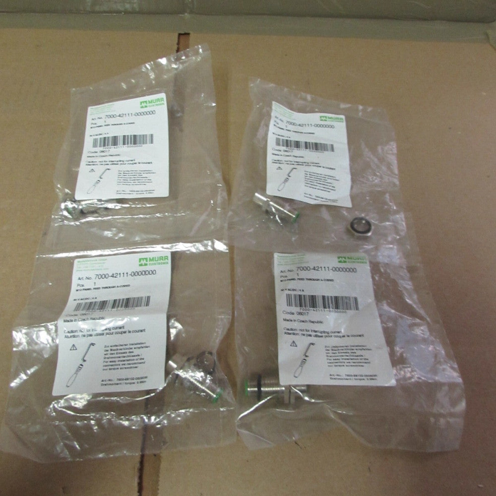 1-LOT OF 4QTY, MURR, 7000-42111-0000000, PANEL FEED THROUGH A-CODED, MAKE OFFER!