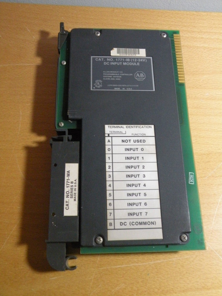ALLEN BRADLEY 12-24V DC INPUT MODULE 1771-IB (PLC-5) W 1771-WA SERIES B ARM