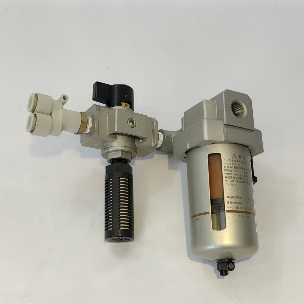 SMC AFM4000-03 Mist Separator,  VHS4000-3 Hand Valve W/ AN302 Silencer