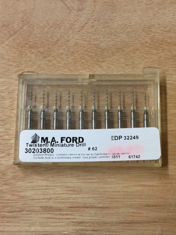 Lot Of 10 M. A. Ford 30203800 Carbide Miniature Drill Bits #62