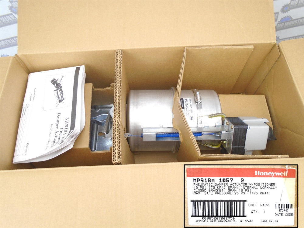 HONEYWELL - MP918A1057 - HIGH FORCE DAMPER ACTUATOR w/ Pos Positioner 10 PSI NEW