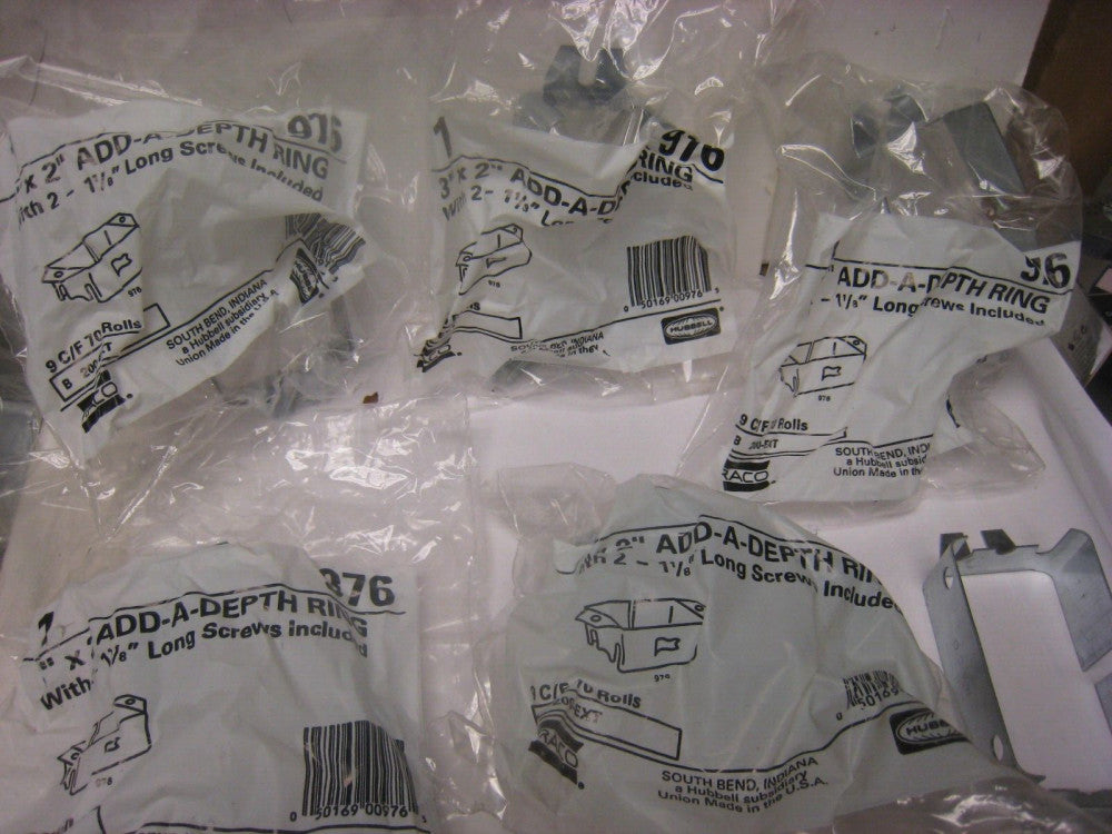Lot of 5 Hubbell-Raco 976 3"x 2"  Add-A-Depth Ring W/ 2x 1 1/8" long screws USA