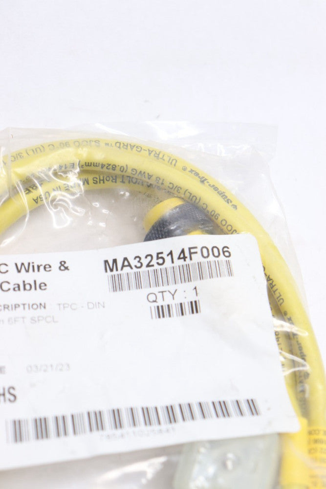 TPC Wire and Cable Yellow 18mm x 6' MA32514F006