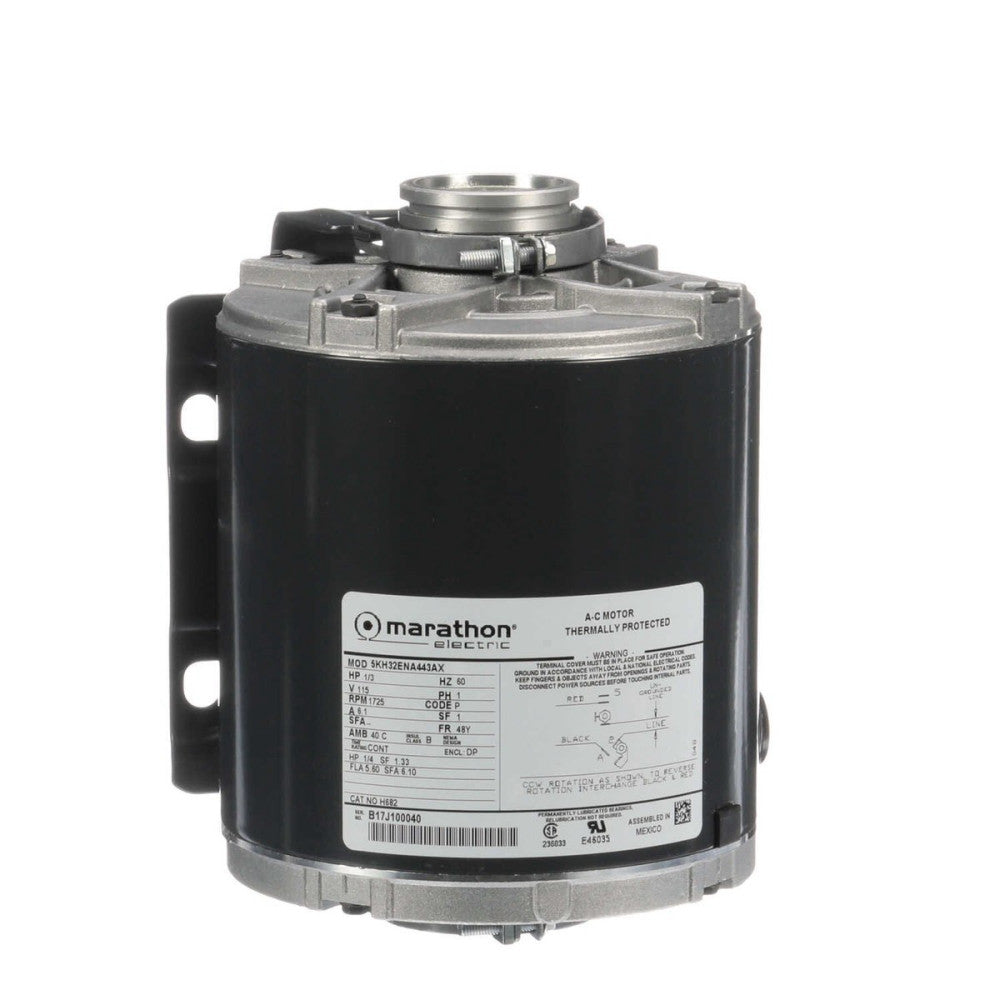 Marathon H682 Electric Motor 1/3 HP 1800 Rpm 1PH 115 Volt 48Y Frame 5KH32ENA443X