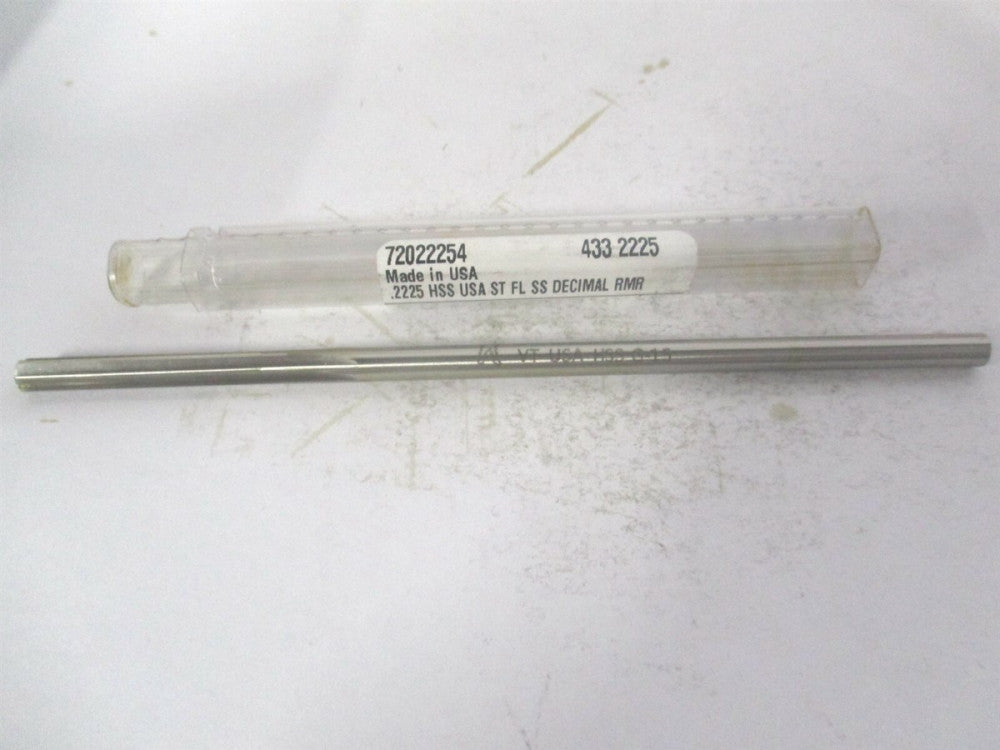 (433-0.2225) 0.2225" x 1-1/2" x 6" Straight Shank HSS 6-Flute Chucking Reamer 