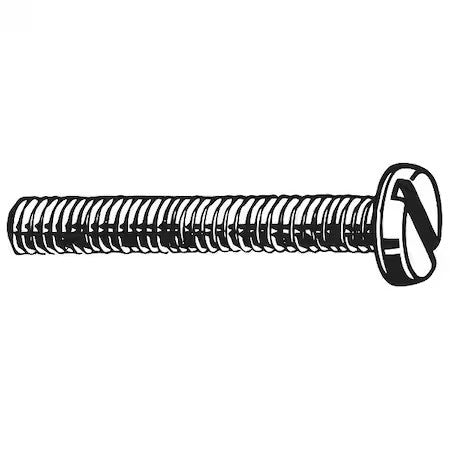 Zoro Select M24640.060.0012 M6-1.00 X 12 Mm Slotted Pan Machine Screw, Zinc