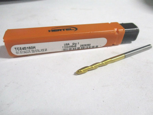 (E6014008) 1/8" x 3/4" x 1/8" x 2-1/4" OAL Solid Carbide 2 Flute Ball End Mill 