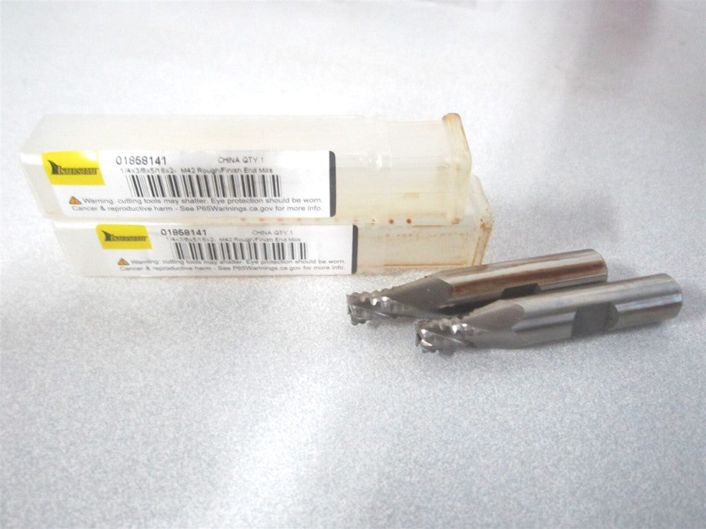 (724-4014) 1/4 x 5/16 x 3/8 x 2-1/8 Cobalt RH Roughing/Finishing End Mill -Qty 2