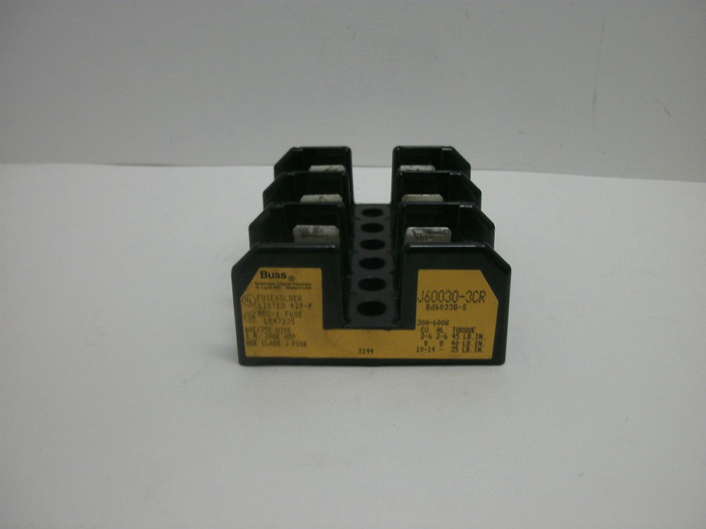 BUSSMAN J60030-3CR FUSEHOLDER HRC-1 FUSE 60C/75C WIREI.R. 200K AMP.