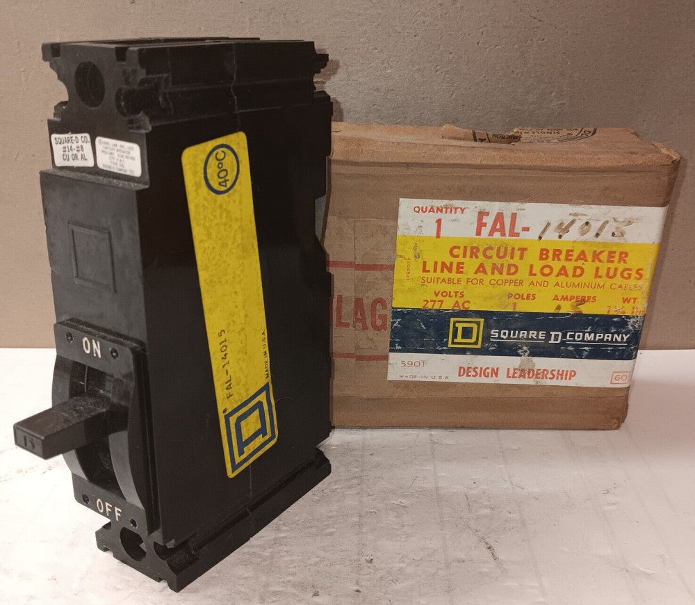 NEW SQUARE D FAL14015 LINE & LOAD CIRCUIT BREAKER 15 AMP 1 POLE 277 VAC