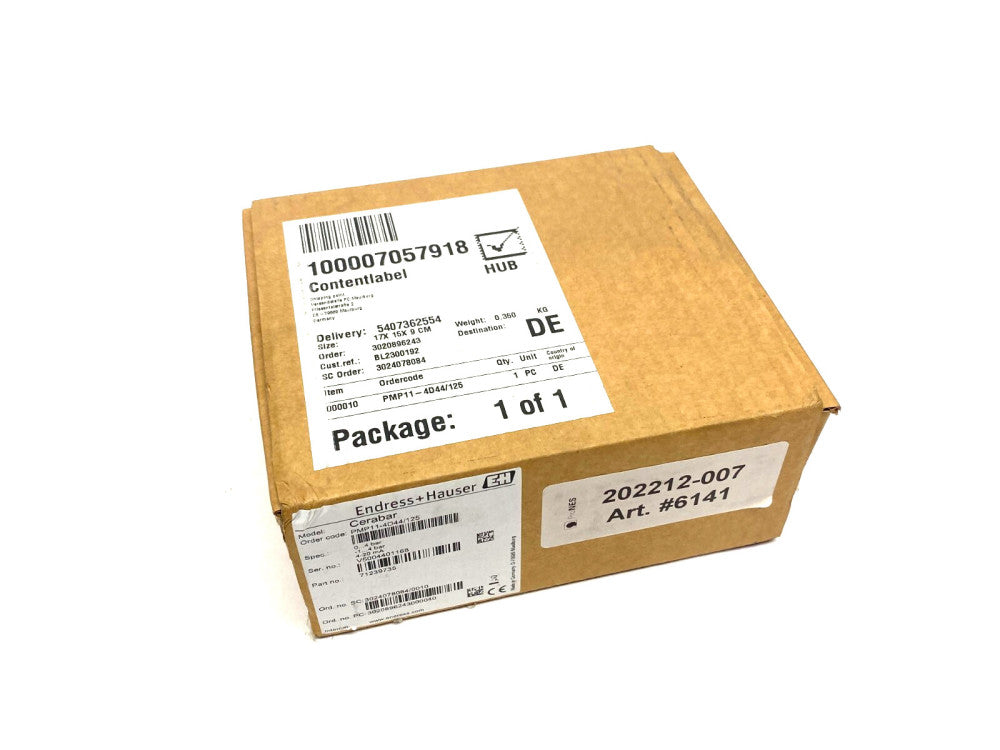 Endress+Hauser PMP11-4D44/125 Cerabar Gauge Pressure 0...4 bar