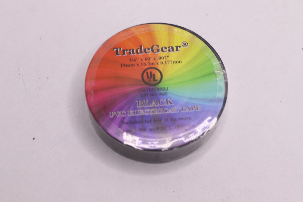 Trade Gear Electrical Tape Black 3/4" X 60' x  .007"