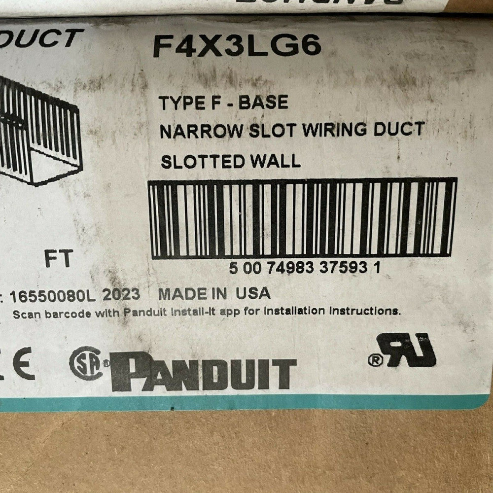  New Panduit Wire Duct F4X3LG6, Narrow Slot, Gray, 60FT.