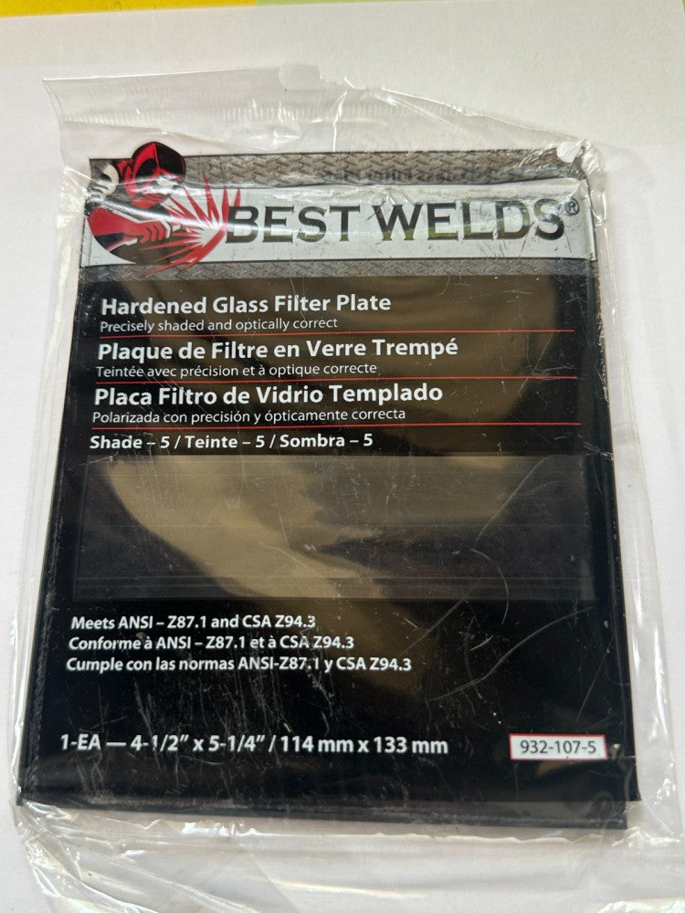 Best Welds 932-107-5 #5 Hardened Glass Filter Plate 4 1/2" x 5 1/4" (Lot of 3)
