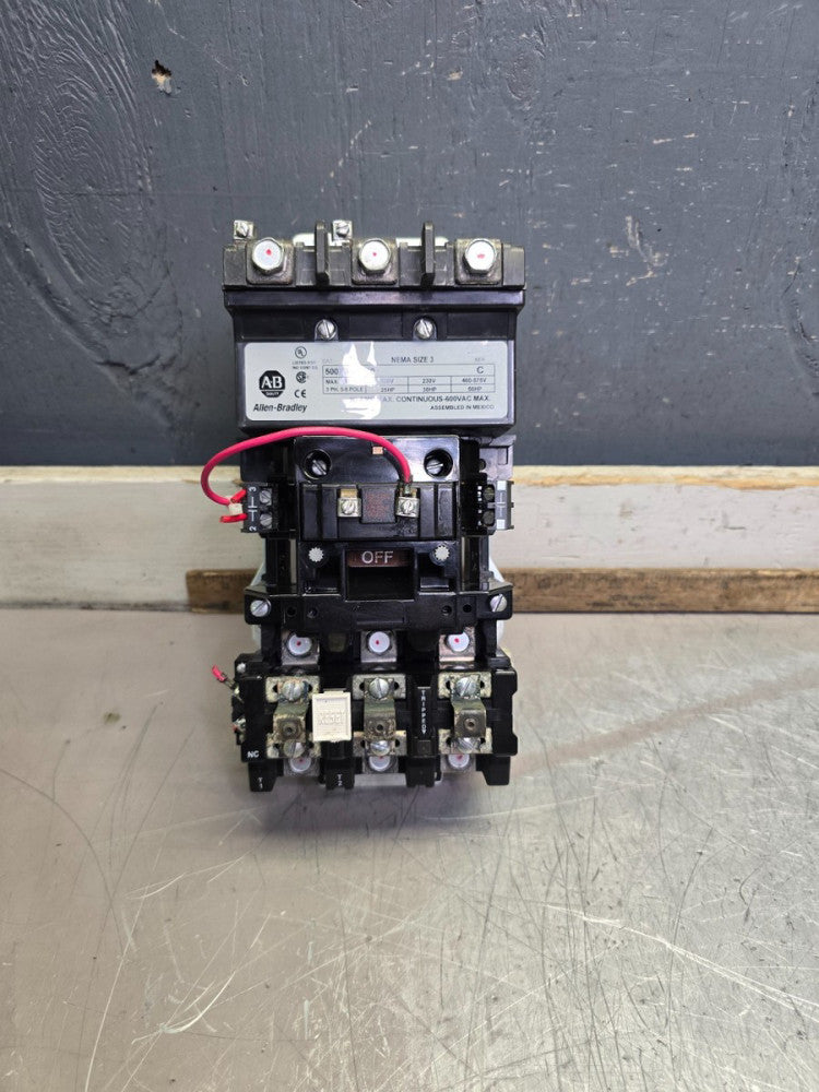 ALLEN BRADLEY 500F-DO*930 SER-C FULL VOLTAGE STARTER ,CONTACTS 99%! MAKE OFFER!