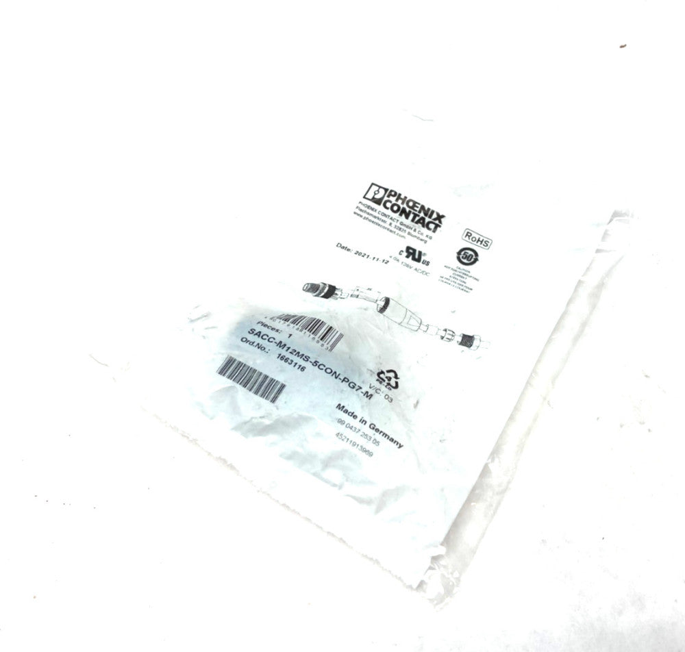 Phoenix Contact SACC-M12MS-5CON-PG7-M Male Wireable Connector M12 5-Pin 1663116