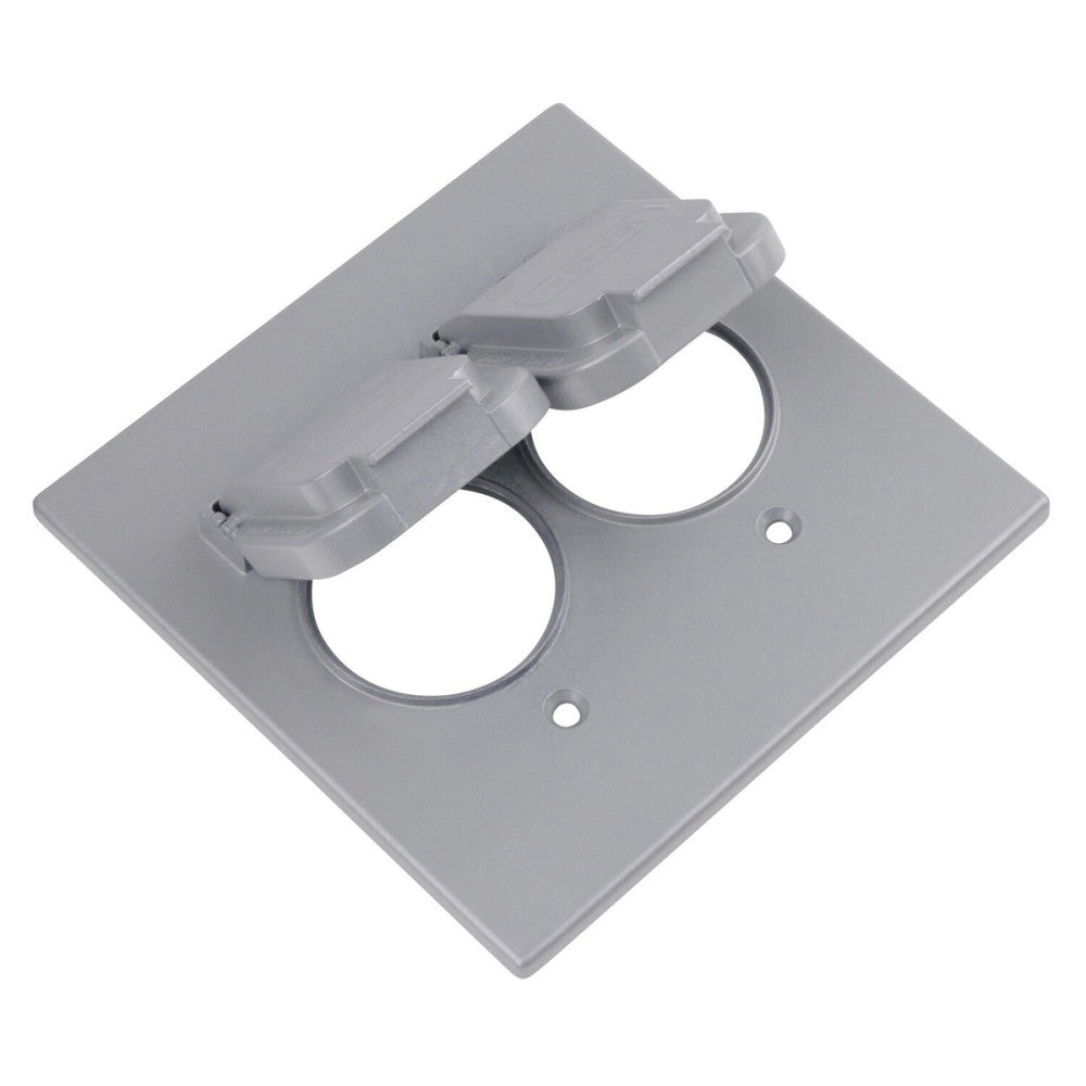 Red Dot 2CCS DRY-TITE 2-Gang Weatherproof Cover; Die-Cast Aluminum, Silver