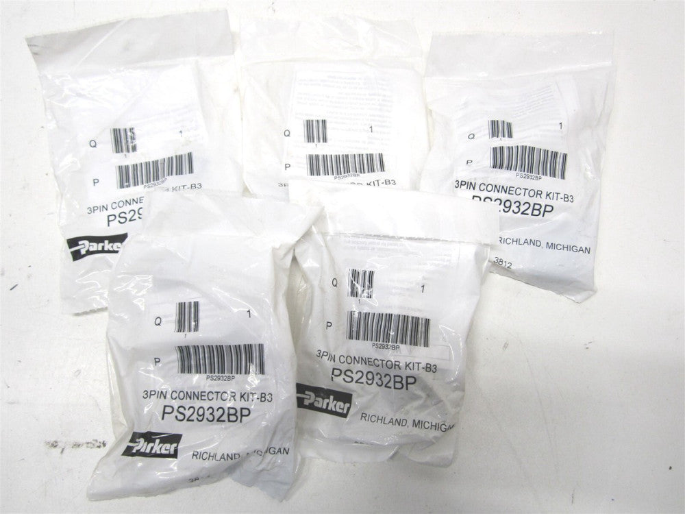 Parker (PS2932BP) 9/16 in x 1-5/16 in OAL Solenoid Coil Connector - Lot of 5