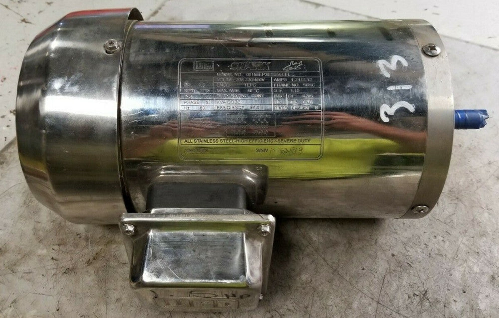 REBUILT WEG 1.5 HP ELECTRIC AC MOTOR 208-230/460 VAC 1715 RPM 3 PHASE STAINLESS