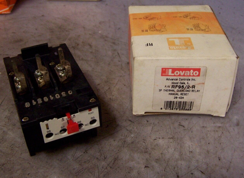 NEW LOVATO THERMAL OVERLOAD RELAY 28-42 AMPS 600 VAC 3 POLE RF95/2-R
