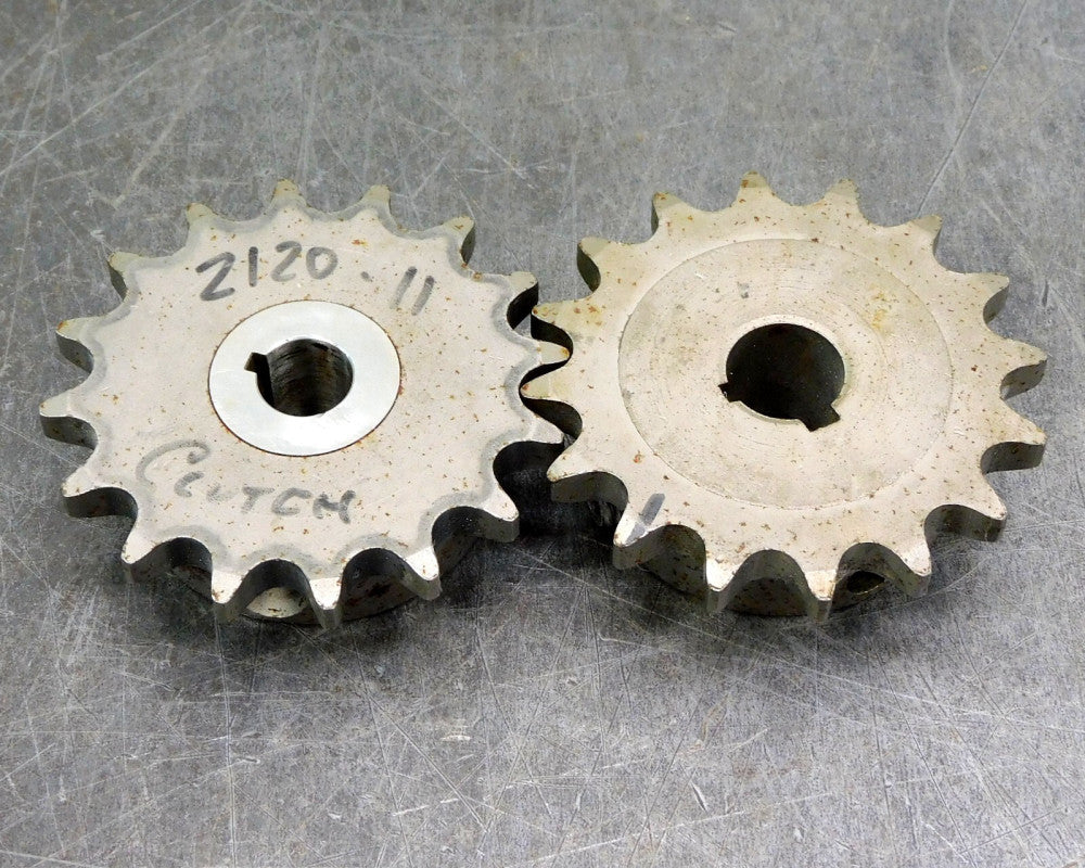 Martin 40BS16 Roller Chain Sprocket #40 16 Teeth 5/8" Bore Lot of Two (2)