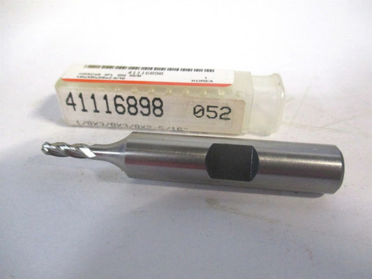 (E2020008) 1/8" x 3/8" x 3/8" x 2-5/16" OAL 4Fl Cobalt Ball Spiral End Mill 