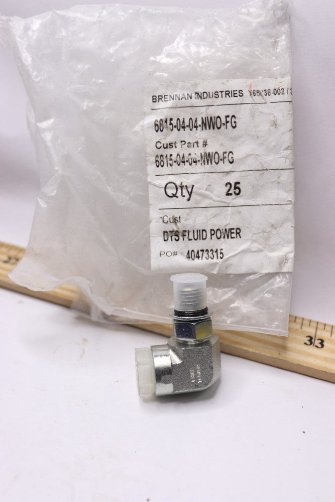 (25-Pk) Brennan Elbow Forged Steel 1/4" Tube OD 6815-04-04-NWO-FG