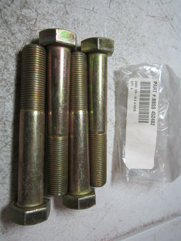 Brighton Best (452482) 5/8" - 18 Diameter 4" OAL Hex Cap Screws - Pack of 4