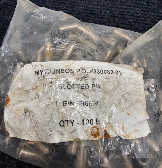 (100 PCS) Mytilineos 96874: 1/4" DIA x 7/8" L Stainless Steel Slotted Coil Pins