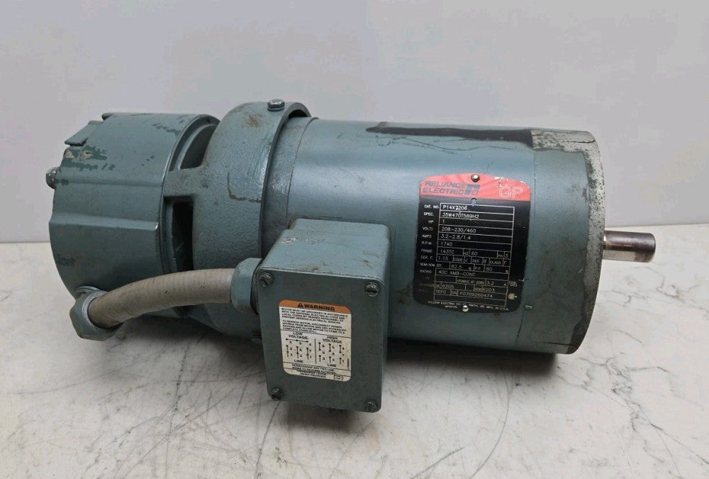 Reliance Electric P14X7206 Brake Motor 1 Hp 3 Ph 1740 Rpm Dodge 031395 Brake