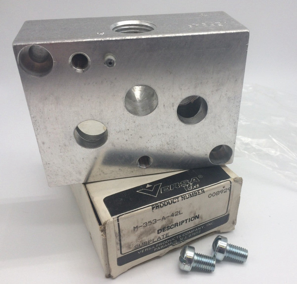 NEW Versa M-353-A-42L Sub Plate Assembly 1/2" NPT 