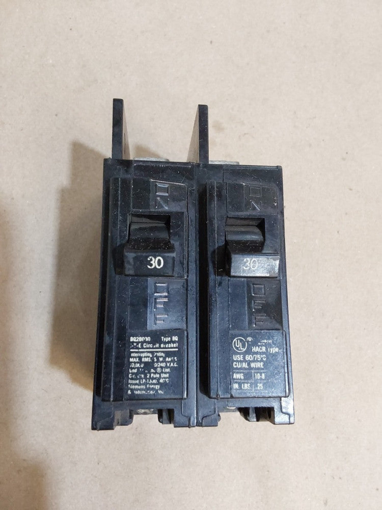 SIEMENS ITE BQ2B030, 30 Amp, 240 Volt, 2 Pole, Circuit Breaker Bolt ON