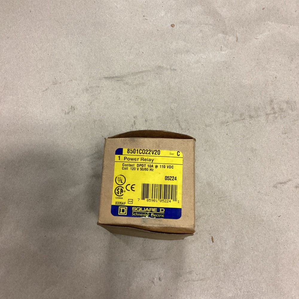 SQUARE D POWER RELAY CONTACTOR 05224 NEW!! 8501c022v20