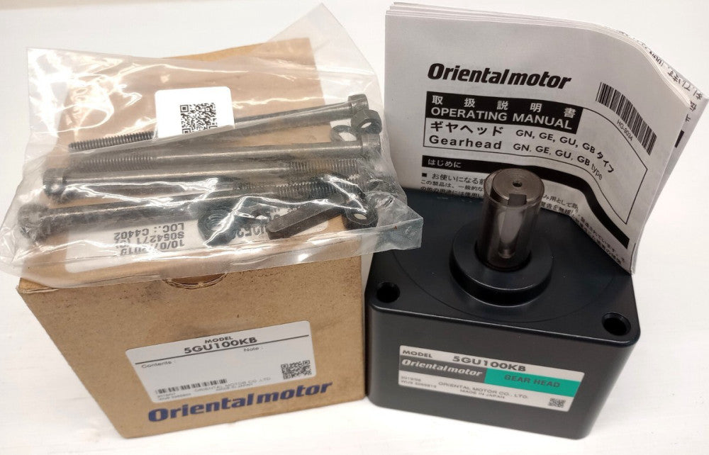 Oriental Motor 5GU100KB Gear Head 15mm Shaft OD Keyway and Bolts Included