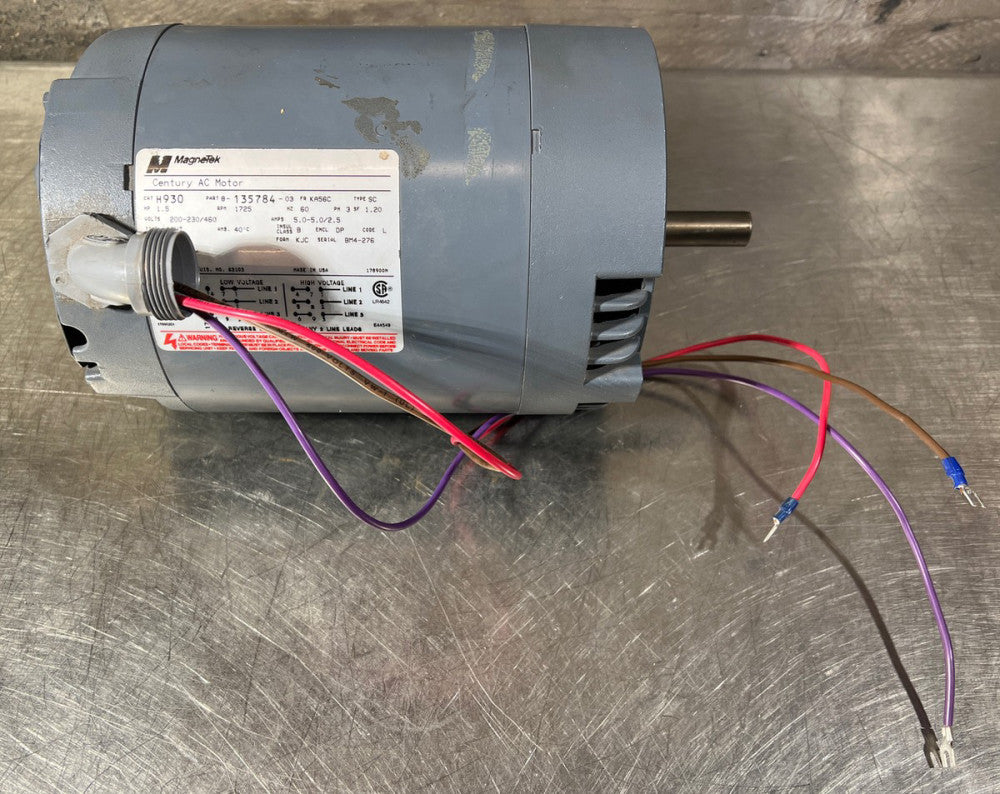 Magnetek CENTURY 1.5 HP, 3 PH Motor, 200-230/460 H930, 8-135784-03 1725 RPM