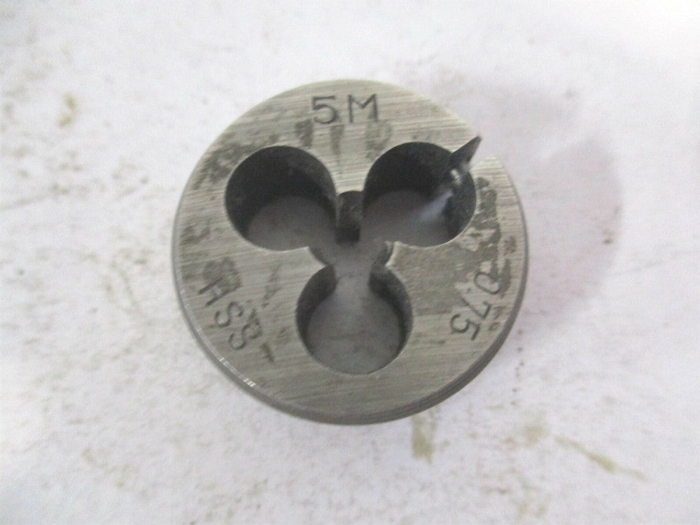 5M - 0.75 High Speed Steel Round Adjustable Screw Die 