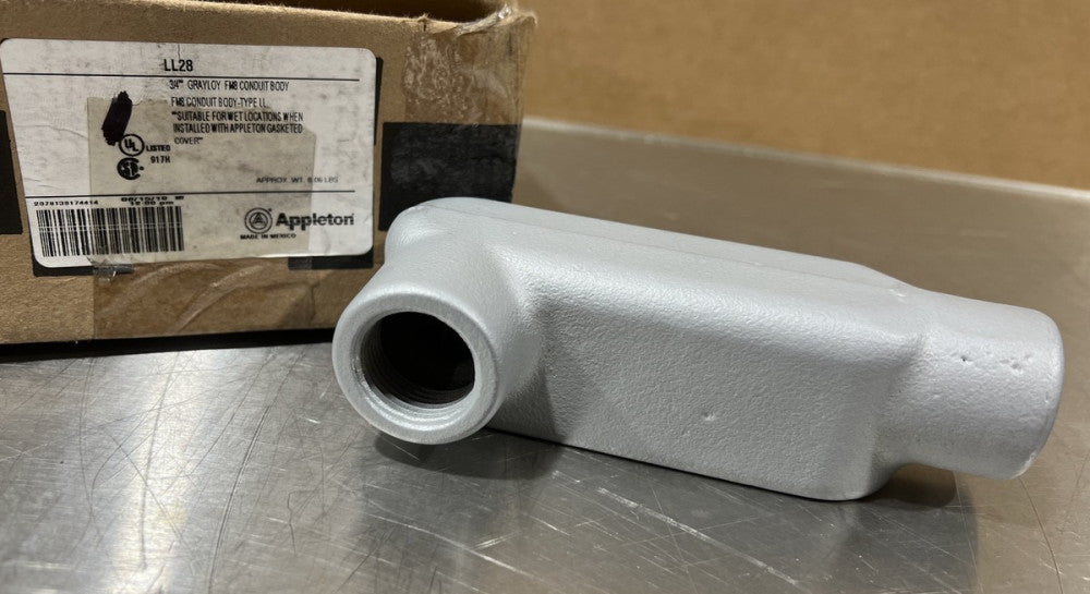 Appleton LL28, Rigid Conduit Outlet Body, 3/4 Type Ll Form Body, 1 PC Nos