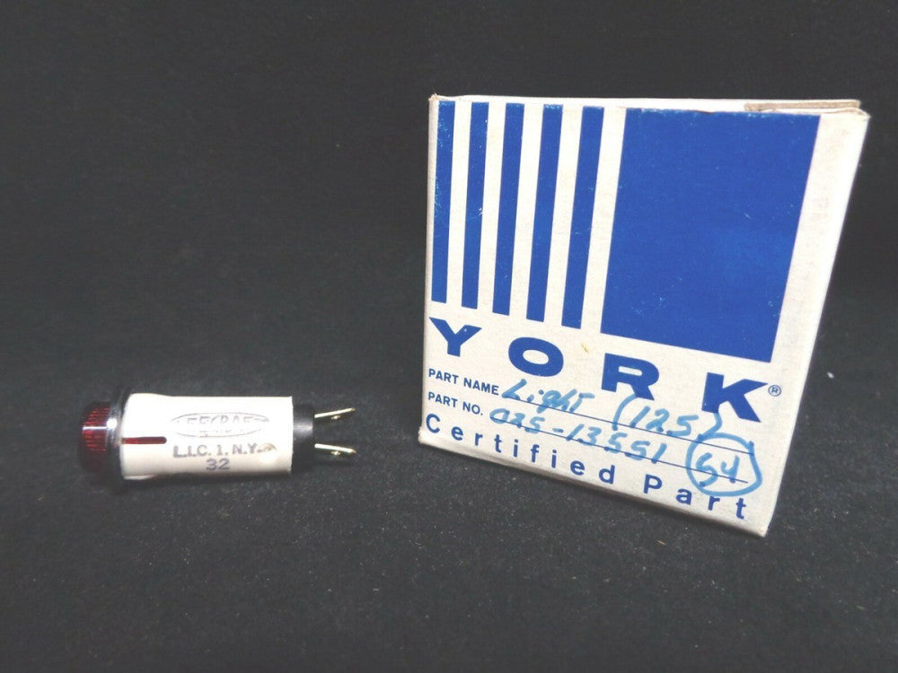 YORK ~ INDICATOR LIGHT ~ RED ~ PART NUMBER: 025-13551 ~ NEW IN THE BOX