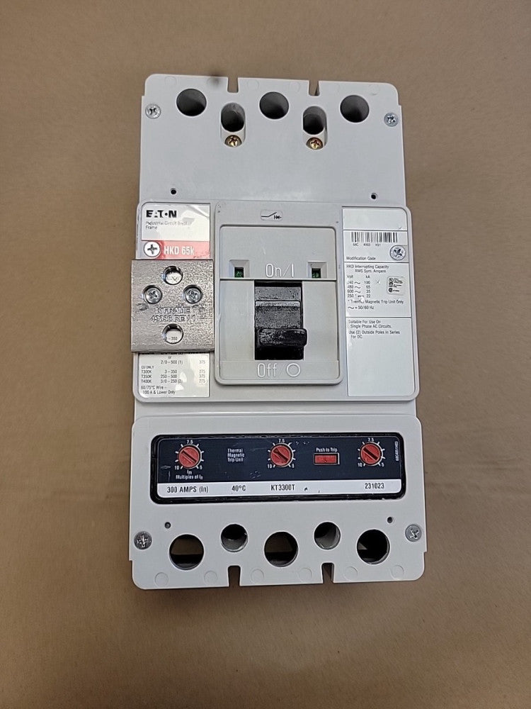 Eaton HKD3400F 400A 3P HKD 65k 300A Trip Industrial Circuit Breaker KT3300T