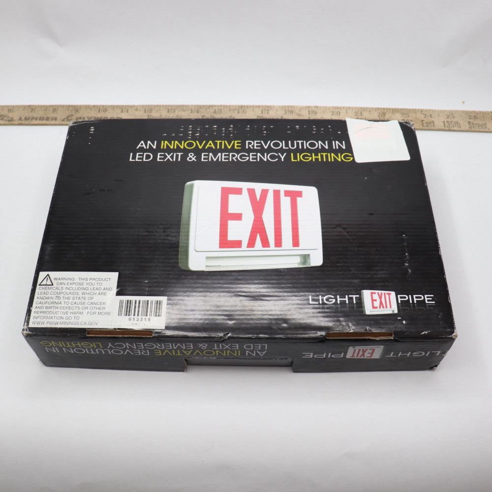Pipe LED Combo Exit/Emergency Light Off-White 184lm 4.5W 120/277V 8.25"H