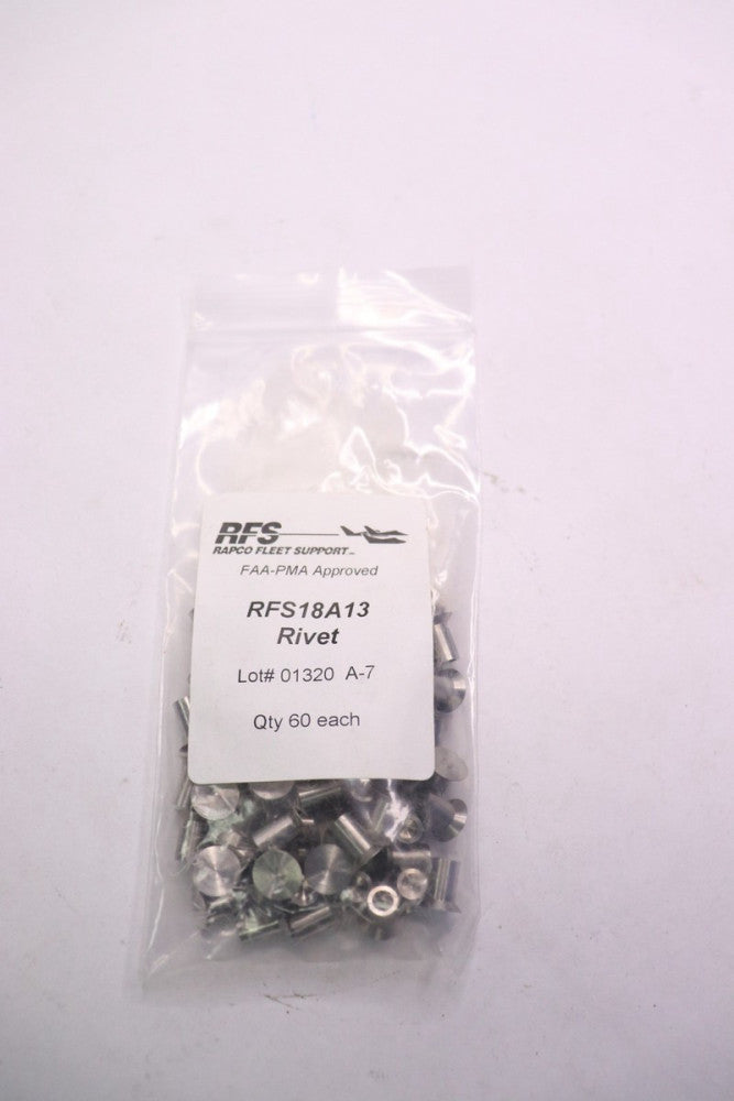 (60-Pk) Rapco Fleet Rivet Silver RFS18A13